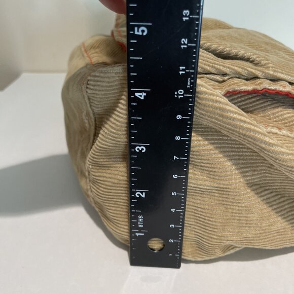 VTG Y2K American Eagle Corduroy Messenger Crossover Bag Beige Zip Pockets Boho - Picture 10 of 14